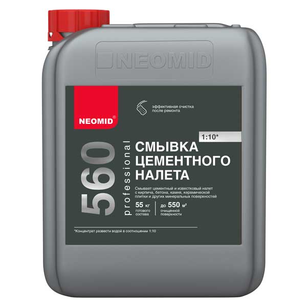 картинка Очиститель (смывка) цементного налета NEOMID 560 5 л магазин «СТД СКС» являющийся официальным дистрибьютором в России 