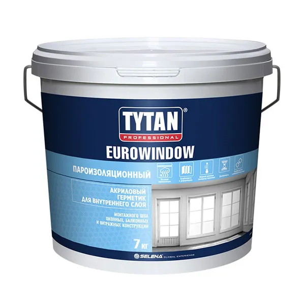 Герметик акриловый пароизоляционный внутренний Tytan Eurowindow 7 кг белый картинка Герметик акриловый пароизоляционный внутренний