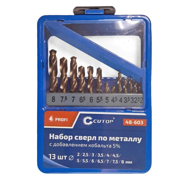 картинка Набор сверл Cutop по металлу с кобальтом 2-8 мм,13 шт   магазин «СТД СКС» являющийся официальным дистрибьютором в России 