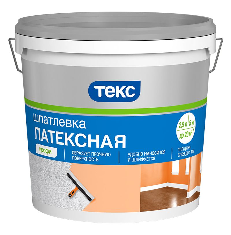 Шпатлевка латексная, Текс Профи, 5 кг картинка Шпатлевка латексная, Текс Профи, 5 кг магазин «СТД СКС» являющийся официальным дистрибьютором в России