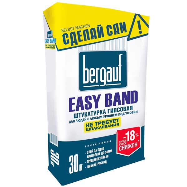 Штукатурка гипсовая универсальная, Бергауф Easy Band, 30 кг картинка Штукатурка гипсовая универсальная, Бергауф Easy Band, 30 кг магазин «СТД СКС» являющийся официальным дистрибьютором в России