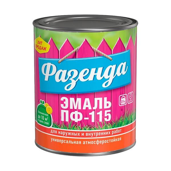 Эмаль ПФ-115, Фазенда, черная, 0.9 кг картинка Эмаль ПФ-115, Фазенда, черная, 0.9 кг магазин «СТД СКС» являющийся официальным дистрибьютором в России