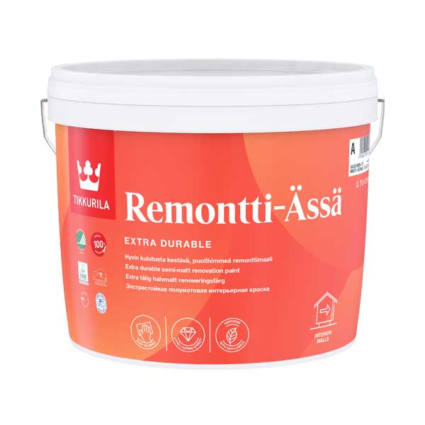 Краска в/д интерьерная Tikkurila Remontti-Assa A п/мат 2.7 л картинка Краска в/д интерьерная Tikkurila