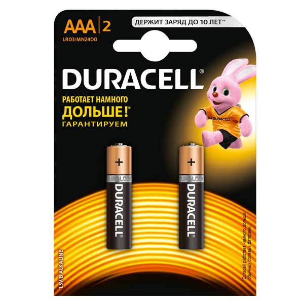 Батарейка DURACELL LR03, ААА Basic, 2 шт картинка Батарейка DURACELL LR03, ААА Basic, 2 шт магазин «СТД СКС» являющийся официальным дистрибьютором в России
