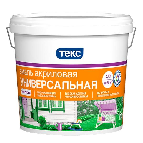 Эмаль акриловая, Текс Универсал, матовая, 2.7 л картинка Эмаль акриловая, Текс Универсал, матовая, 2.7 л магазин «СТД СКС» являющийся официальным дистрибьютором в России