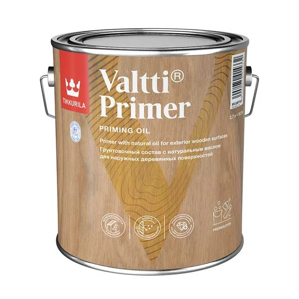 Антисептик Tikkurila Valtti Primer (Pohjuste) грунтовочный для дерева бесцветный 2.7 л картинка Антисептик Tikkurila Valtti Primer