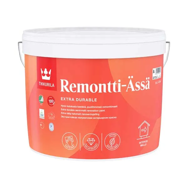 Краска в/д интерьерная Tikkurila Remontti-Assa A п/мат 9 л картинка Краска в/д интерьерная Tikkurila